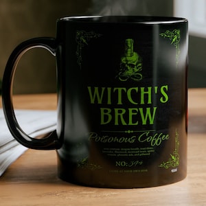 Witches Brew Mug, Horror Coffee Mugs, Gifts, For Gothic Themed Mugs, Dark Humor, Halloween