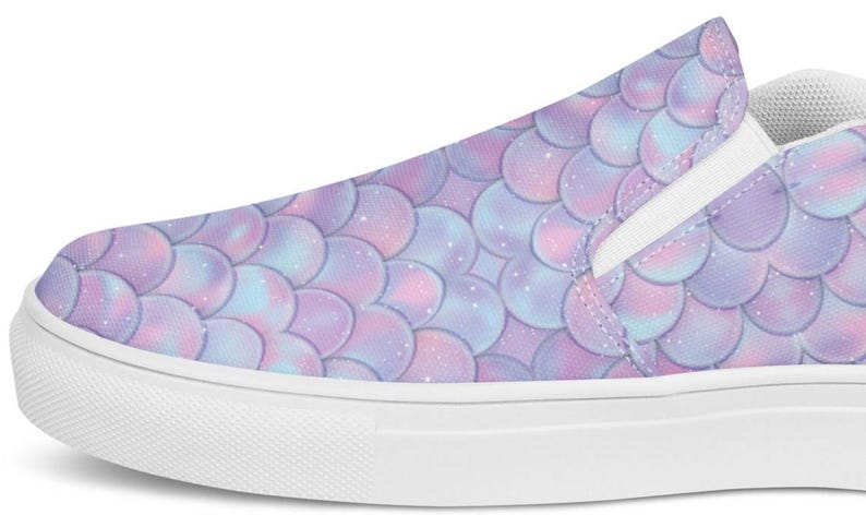 Mermaid Lovers | Bright Scales | Ariel | Women’s slip-on canvas shoes | Gift For Her