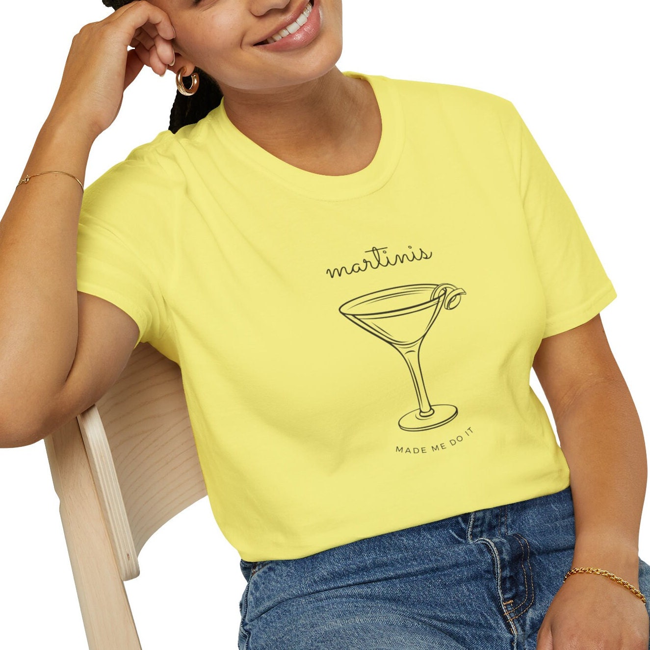 ★SCULPTOR★ Martini Made Me Do It Tee White SC24S278WH Martinis Made Me Do It Unisex T-shirt Funny Tee Martini