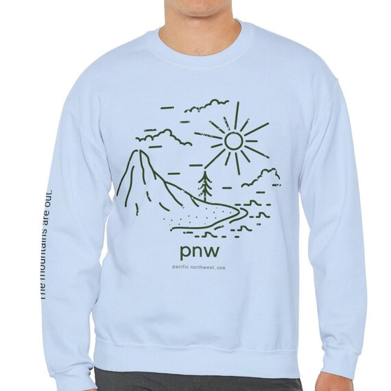 PNW Mountains Crewneck Sweatshirt: Pacific Northwest Travel