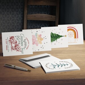 Vrolijke kerstkaarten 5 ontwerpen 5 stuks Kerstkaarten Kantoor Kerstkaarten Kerstkaarten voor familie Kerstkaarten Vrienden Verticaal en Horizontaal