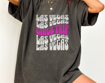Camicia per ragazze in viaggio a Las Vegas - Maglietta retrò da addio al nubilato - Top weekend personalizzato per ragazze - Camicia per ragazze Night Out Vegas - Divertenti abiti coordinati