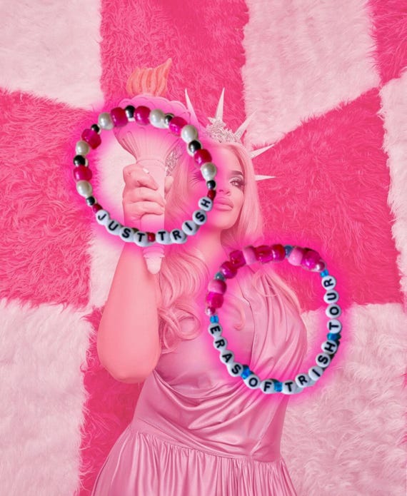 princess polly baby blue dress Set of Two (2) Trisha Paytas Inspired Eras Tour Just Trish Bracelet Pack