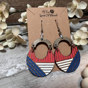 Patriotic, Red, White and Blue Earrings, 4th of July Earrings, Independence Day Earrings