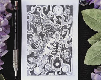 Trappe - Uhr - Originalzeichnung