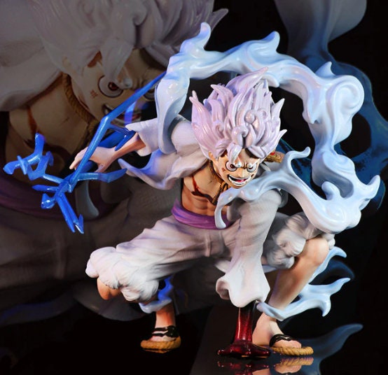 One Piece Figure Luffy Gear 5 Action Figure Sun God Luffy Nika PVC Action  Figurine Statue Quality Base Collectible Model Doll T(no box) (2) 