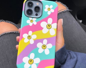 Smiley Daisies Tough Case for iPhone® | Groovy Daisies | iPhone 12 13 14 15