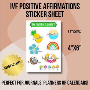 IVF Stickers IVF Journal Stickers IVF Vinyl Sticker Sheet Positive Affirmation Sticker Infertility Journal Fertility Sticker Positivity