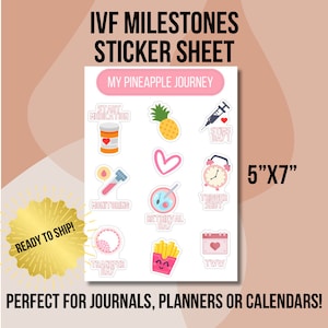 IVF Journal Sticker Sheet IVF Planner Stickers Bullet Journal Stickers IVF Milestone Stickers ivf Notebook Sticker Sheet ivf Reminder