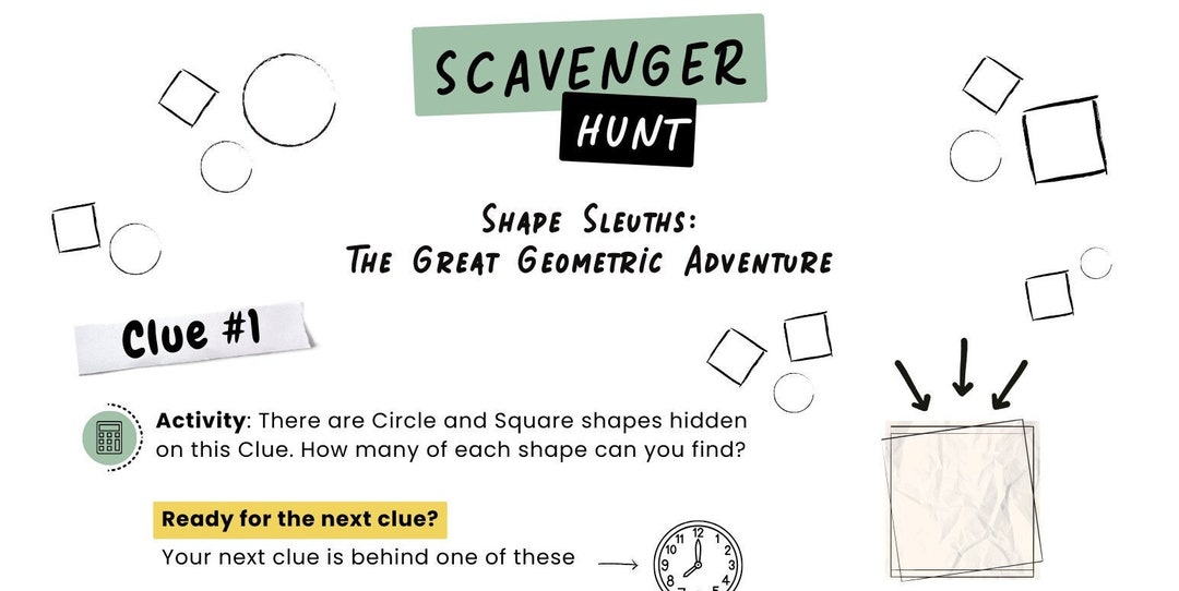 Educational Scavenger Hunt - Prek / Kindergarten (shape Sleuths) - Etsy