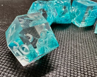 Shape water handcrafted Resin Dice Set | Sharp Edge Dice DnD Dice set | Polyhedral Dice | Dungeons and Dragons Dice