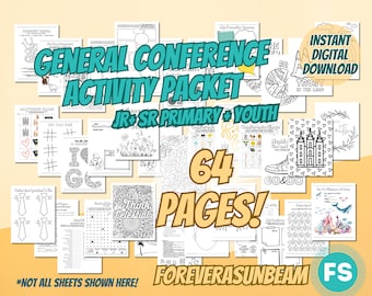 April 2026 General Conference - MEGA Activity Packet for Jr & Sr Primary and Youth - 64 Pages - Large Variety [DIGITAL DOWNLOAD]