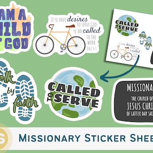LDS Missionary Vinyl Sticker Sheet with 5 Stickers