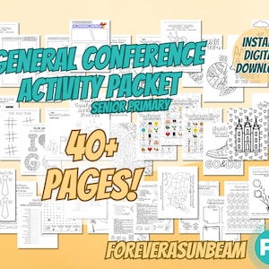 October 2025 General Conference Activity Packet for Senior Primary Age Children +40 Pages Large Variety! (INSTANT DIGITAL DOWNLOAD)
