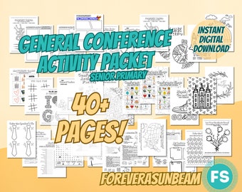 April 2026 General Conference Activity Packet for Senior Primary Age Children +40 Pages Large Variety! (INSTANT DIGITAL DOWNLOAD)