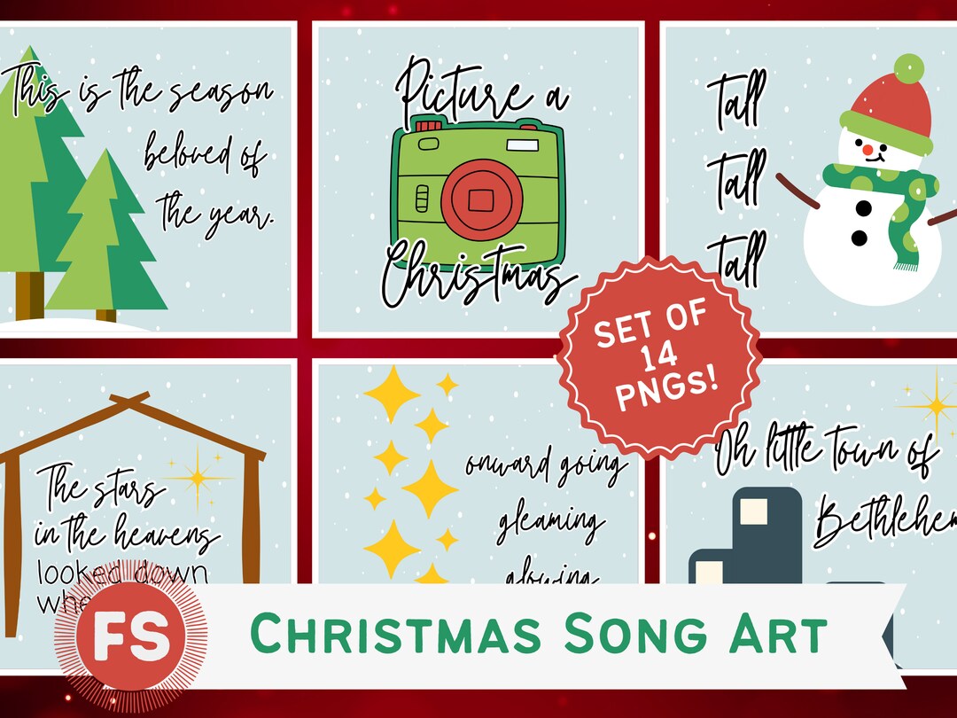 LDS Primary Christmas Song Art DIGITAL DOWNLOAD Png's for Cricut Print ...