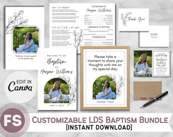 Baptism Program Bundle Customizable with Canva [Instant Download]