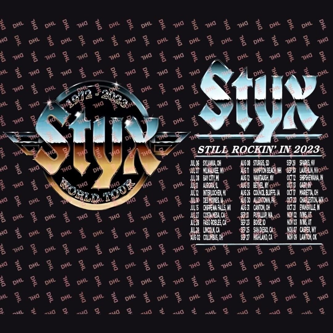 Tour Styx 2025 World Band Tshirt Concert Dates and Setlist Etsy