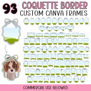 Coquette Canva-ramar: Fotoinlägg med rosett och band (digital nedladdning)