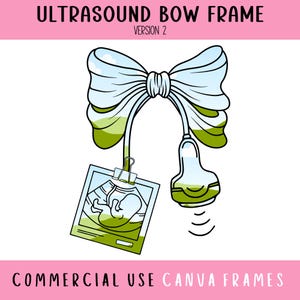 Kokette Ultraschallschleife Canva Rahmen bearbeitbare Vorlage V2, Adrette Krankenschwester Stethoskop, Toile Nurse Bow, süße Sonographenschleife, Erstellen Sie Ihr eigenes PNG