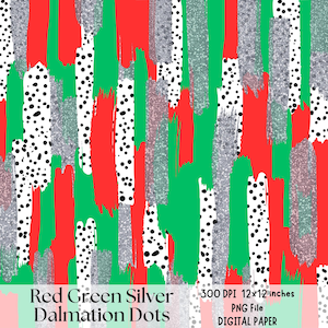 Rood, groen en zilver glitter penseelstreek achtergrond digitaal papier png, preppy plakboekpapierontwerp, dalmatian dot school spirit paint png