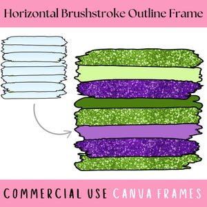 Chaotische horizontale Umriss Pinselstrich Canva Rahmen bearbeitbare Vorlage, Pinselstrichmuster, Glitter Dalmatiner Dot Datei, erstellen Sie Ihr eigenes PNG