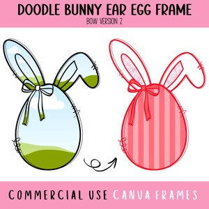 Doodle Osterhasenohren Bogen Ei Canva Rahmen bearbeitbare Vorlage, Coquette Osterhase Bogen Clipart, Ostern Bogen Design, erstellen Sie Ihre eigene PNG-Datei