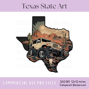 Archivo de diseño de sublimación PNG de Texas State Art, mapa del estado con postre, calavera, camión, cactus, diseño de camisa texana vintage, mamá sureña PNG