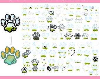 Marcos de Canva con diseño de huella de perro: imágenes prediseñadas y diseños de sublimación de cachorros (descarga digital)