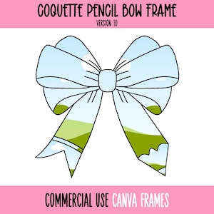 Kokette Bogen Bleistift Canva Rahmen bearbeitbare Vorlage V 10, Preppy Ribbon Bleistift, Bleistiftbogen, Kokette Lehrer Wertschätzung, machen Sie Ihr eigenes PNG
