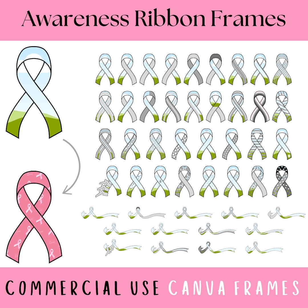 Awareness Ribbon Canva Frame Editable Template, Breast Cancer Awareness ...