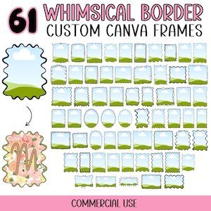 Nyckfulla Doodle Canva-ramar: Coquette Squiggle-fotoinlägg (digital nedladdning)