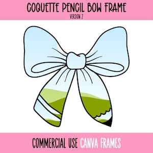 Kokette Bogen Bleistift Canva Rahmenvorlage, bearbeitbare Preppy Ribbon Bleistift, Bleistift Haarschleife, Kokette Lehrer Wertschätzung, machen Sie Ihr eigenes PNG