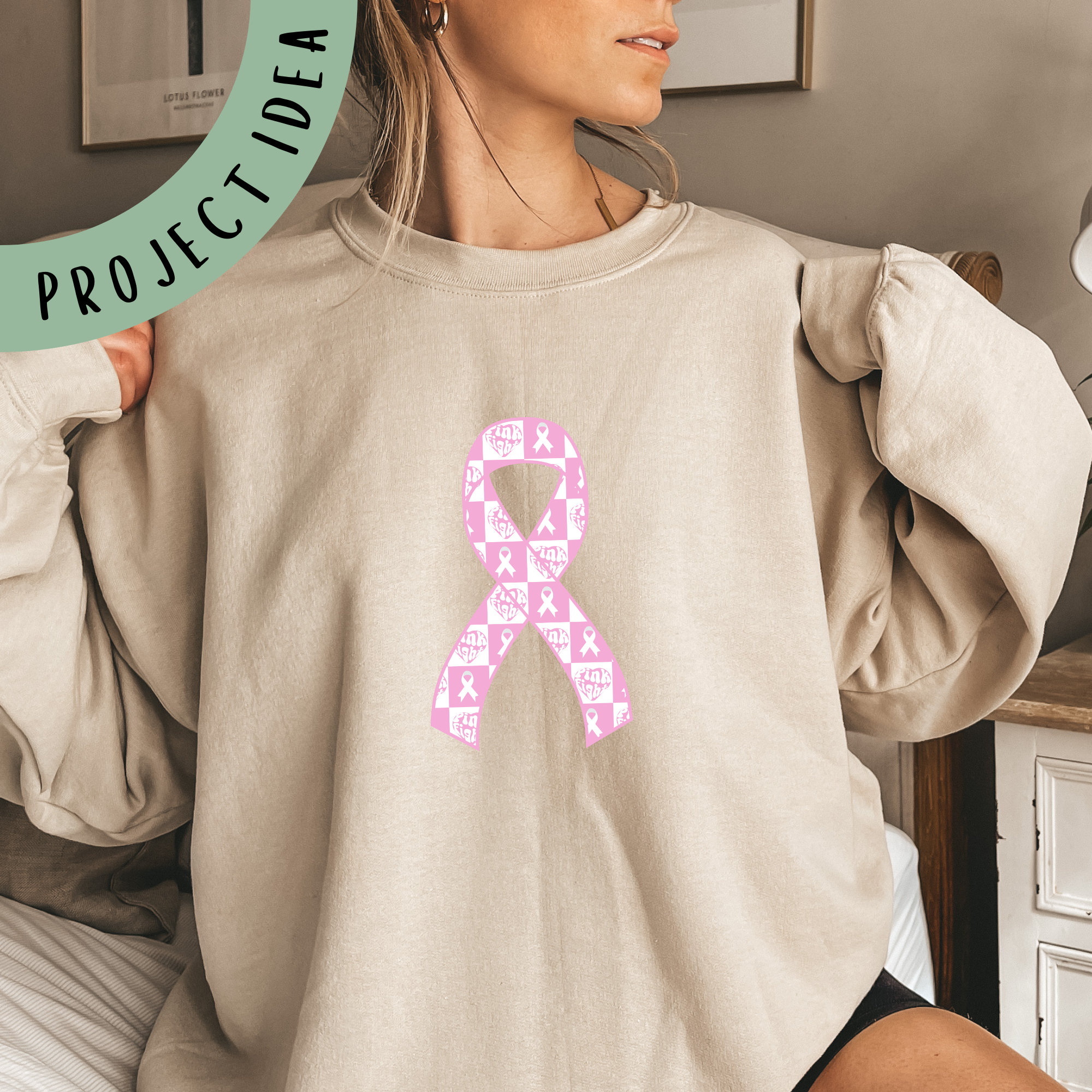 Awareness Ribbon Canva Frame Editable Template, Breast Cancer Awareness ...