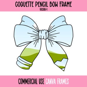Kokette Bogen Bleistift Canva Rahmen bearbeitbare Vorlage V 4, Preppy Ribbon Bleistift, Bleistiftbogen, Kokette Lehrer Wertschätzung, machen Sie Ihr eigenes PNG