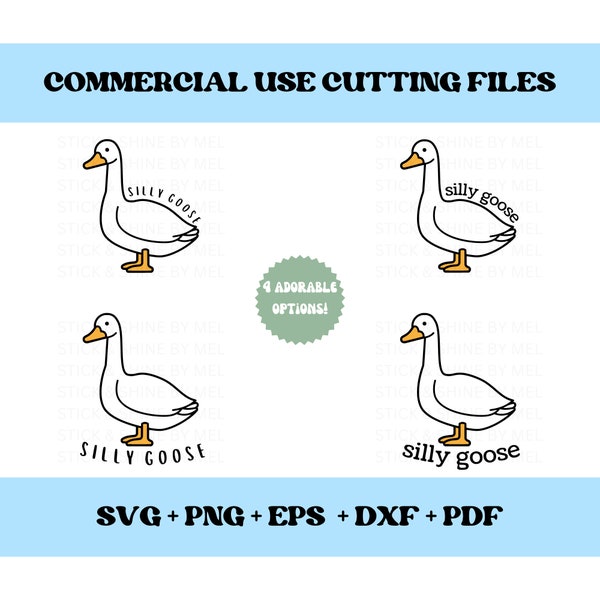 Silly Goose SVG, Duck SVG, bundle in formato SVG, Silly Goose, Silly Goose Shirt File, Cute SVG, Silly Goose File, Sublimazione, png, dxf, eps