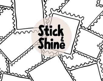 Handgetekende postzegel naadloos patroonsjabloon #3 | Maak je eigen herhalend patroon, patroonlay-out, procreate + digitale png-download