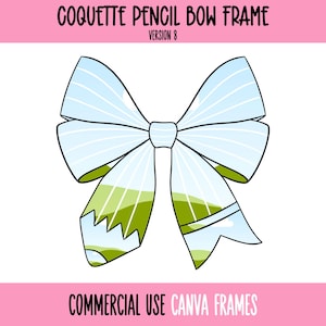 Kokette Bogen Bleistift Canva Rahmen bearbeitbare Vorlage V 8, Preppy Ribbon Bleistift, Bleistiftbogen, Kokette Lehrer Wertschätzung, machen Sie Ihr eigenes PNG