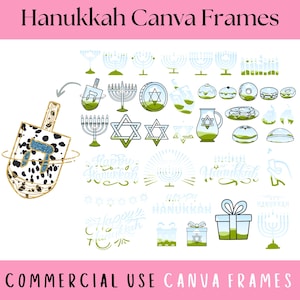 Modèles modifiables de fichiers de cadre en toile de Hanoucca, décoration personnalisée de Hanoucca, menorah de Hanoucca scintillante, modèles de chemise de Hanoucca, créez le vôtre PNG