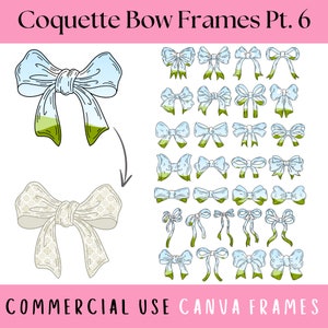 Cadres en toile Coquette Bows Pt. 6 modèle de cadre en toile tendance ruban, cadre en toile avec noeud girly, cadre en toile coquette, lot de noeuds preppy personnalisés