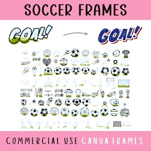 Fußball Canva Rahmenvorlagen, Grunge Fußball Ball Clipart, Kokette Fußballdatei, Fußball Mom Sublimationsdesign, Machen Sie Ihre eigene sportliche PNG-Datei