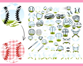 Pacchetto di modelli di cornici per baseball Canva, fiocco da baseball Coquette, cuore da baseball, giorno della partita, baseball grunge rovinato, crea il tuo file PNG