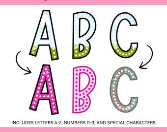 Marquee Letter Canva Frame Editable Template File, Retro Dot Letter Set, Alpha Monogram Lettering, Trendy Alphabet, Create Your Own PNG File