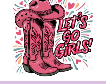 Preppy Cowgirl Boots PNG: Retro Western Clipart (Digital Download)