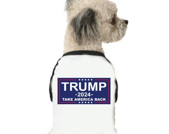 TRUMP T-shirt Take America Back 2024 MAGA pour chiens et chats, vêtements confortables pour animaux de compagnie - T-shirts pour animaux de compagnie-T-shirt Trump pour chien