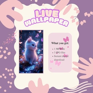 Cute Cat Live Wallpaper – Animated Pet Background for Phone | Cozy Kawaii Aesthetic Digital Download