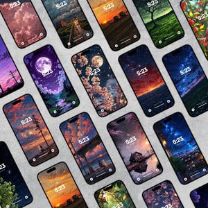 30 Aesthetic Nature Phone Wallpapers Bundle | 4K HD Digital Bundle for Android & iPhone | Vertical Lock Screen Backgrounds | Minimalist Art