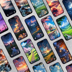 27 4K Mondschein Ästhetische Handy-Tapete | Magischer Nachthimmel Hintergrund für Android & iPhone | Verträumte Himmlische Digital Download Bundle