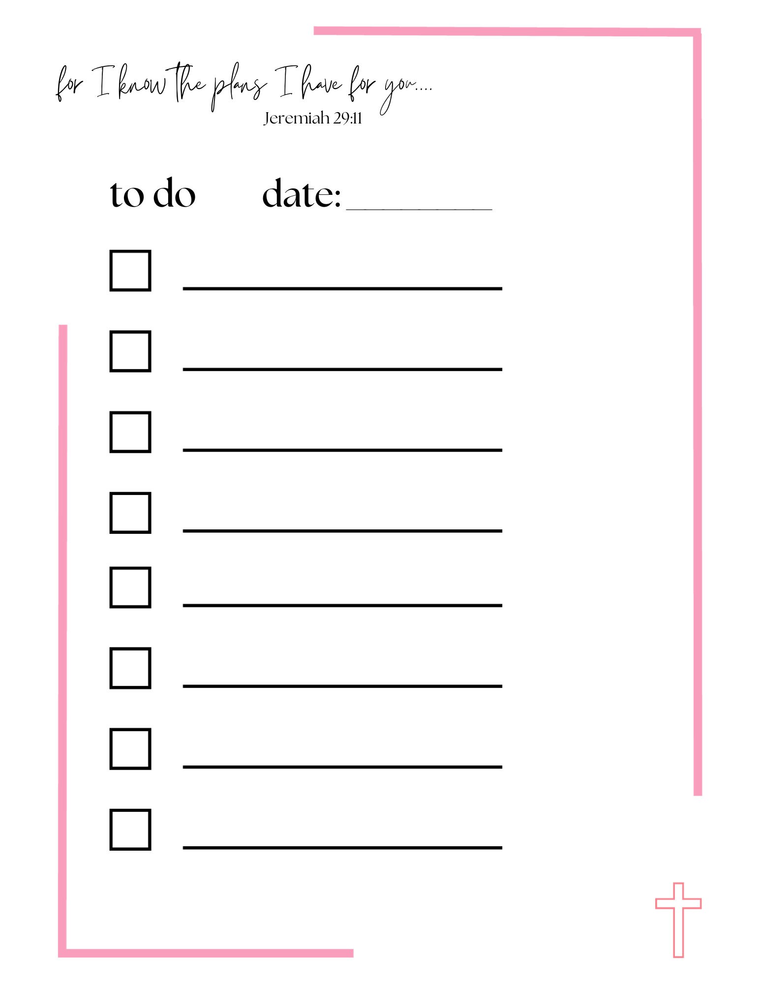 Christian to Do List Printable | for I Know the Plans I Have for You ...