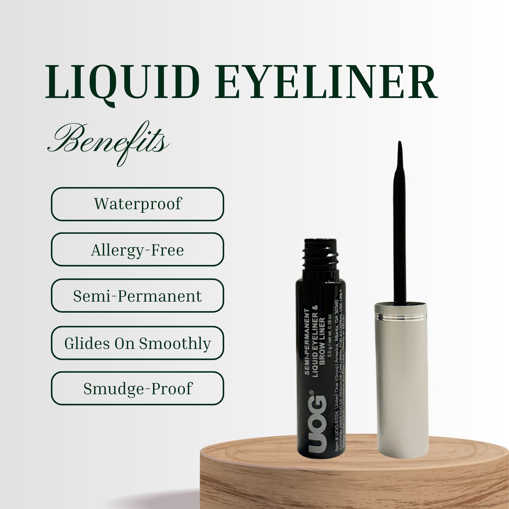 UOG Liquid Eyeliner. Semipermanent Liquid Eyeliner. Allergy Free